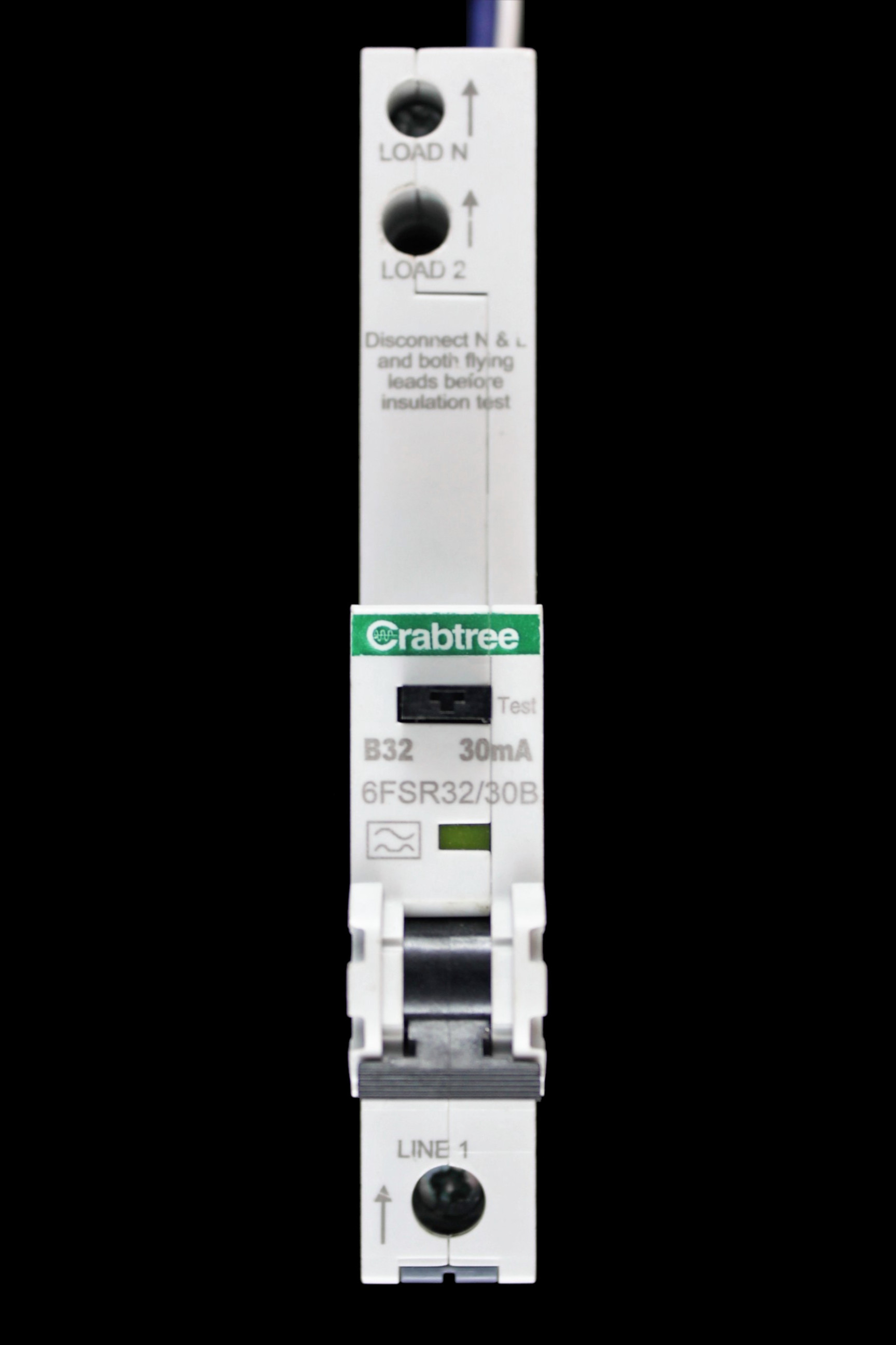 CRABTREE 32 AMP CURVE B 6kA 30mA RCBO TYPE A 6FSR32/30B LOADSTAR